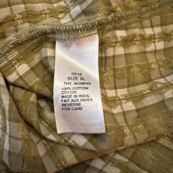 Woolrich Women's Plaid Green and White Long Sleeve Button Up Shirt Size XL - Picture 5 of 6